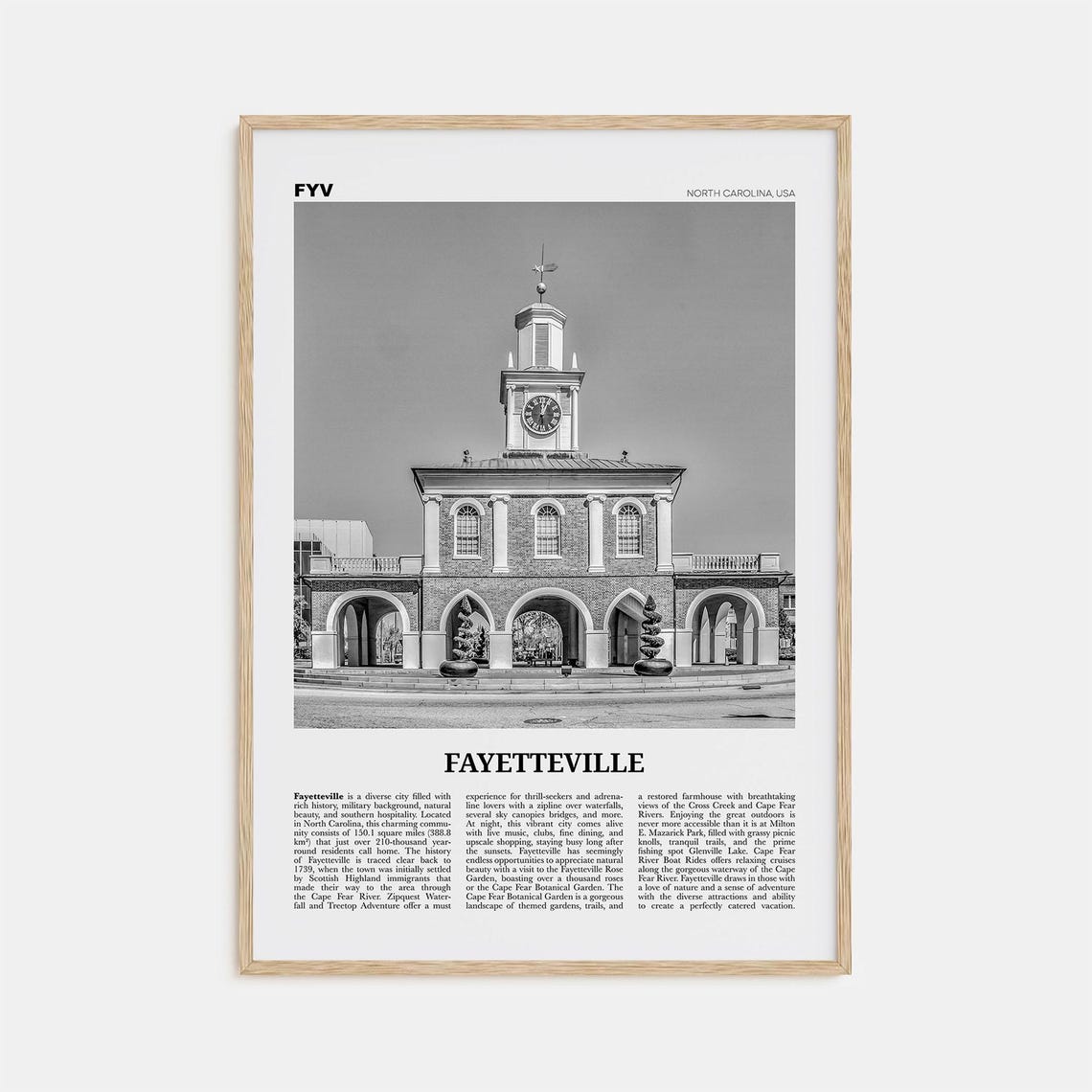 Fayetteville Print Black And White North Carolina Fayetteville Wall Art Fayetteville Poster Fayetteville Photo Fayetteville Dcor Usa