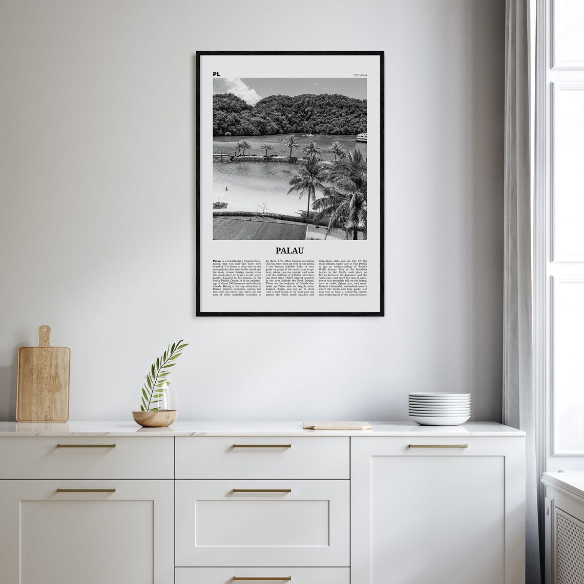 Palau Black and White Travel Poster, Oceania Ngerulmud - Image 2