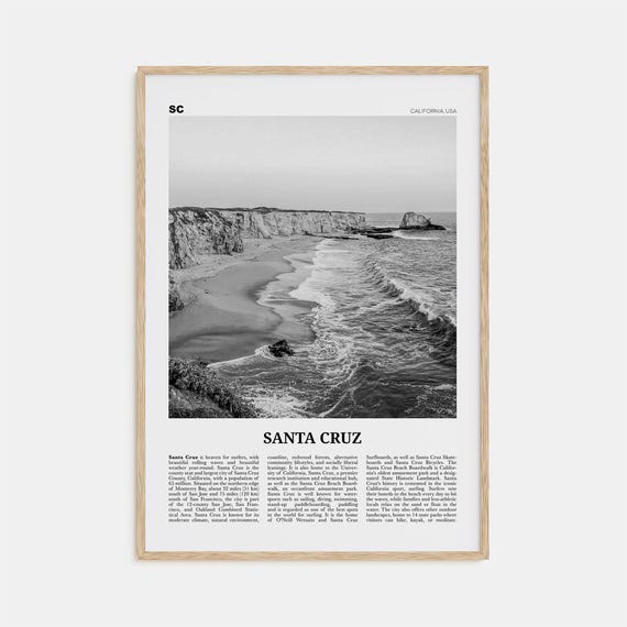 Santa Cruz California Black and White Art Print No. 1