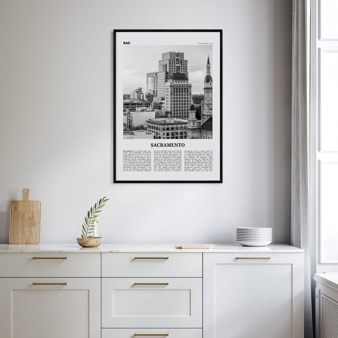 Sacramento Print Black And White No 2 Sacramento Wall Art Sacramento Poster Sacramento Photo California Usa United States - Image 2