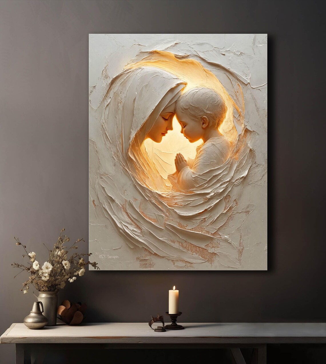 Madonna And Child, Virgin Mary With Baby Jesus Art Print - Image 4