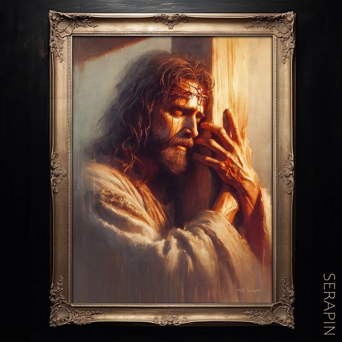 Jesus Carrying The Cross, Catholic Religious Art Print