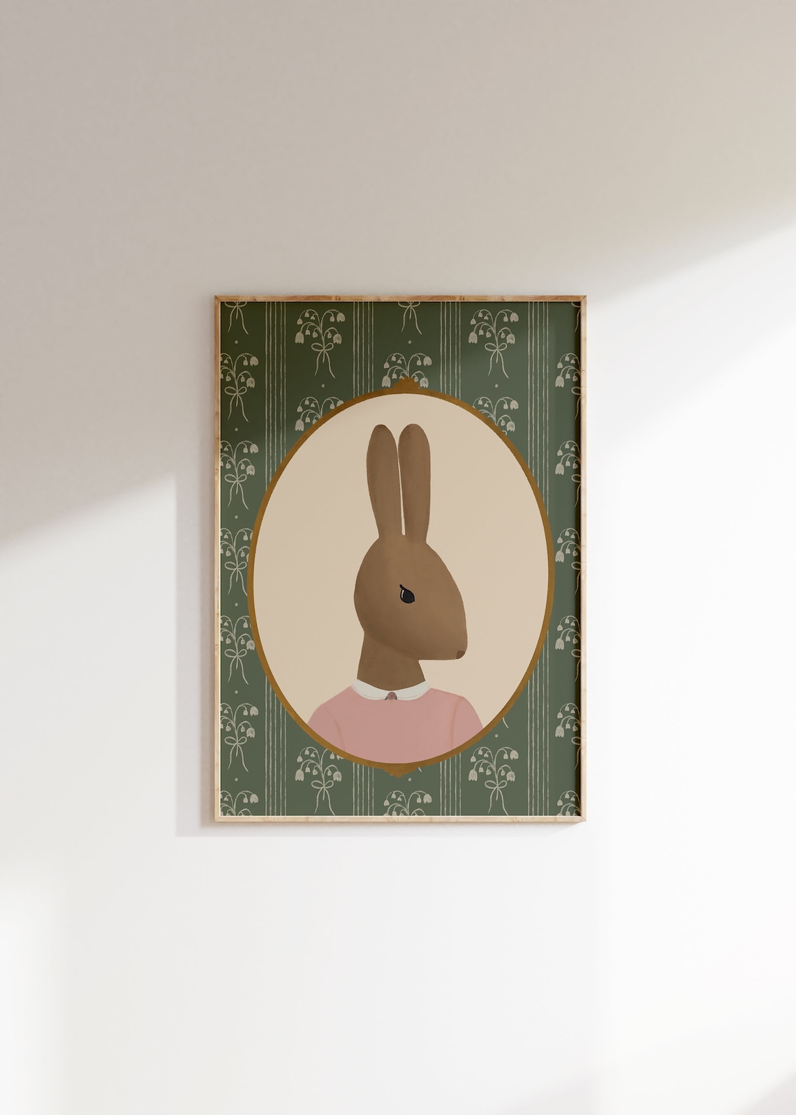 Vintage Rabbit Print, Grandmillennial Nursery Art - Image 2