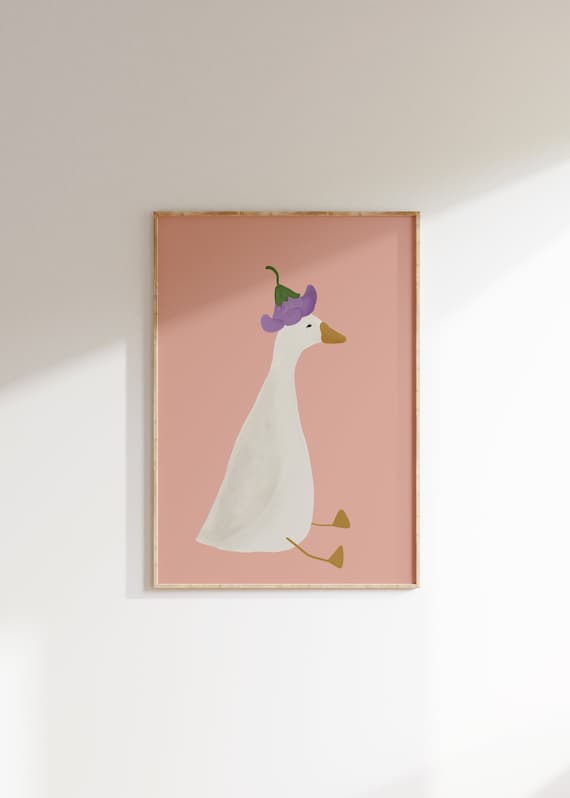 Silly Goose Poster, Goose Theme Nursery Decor