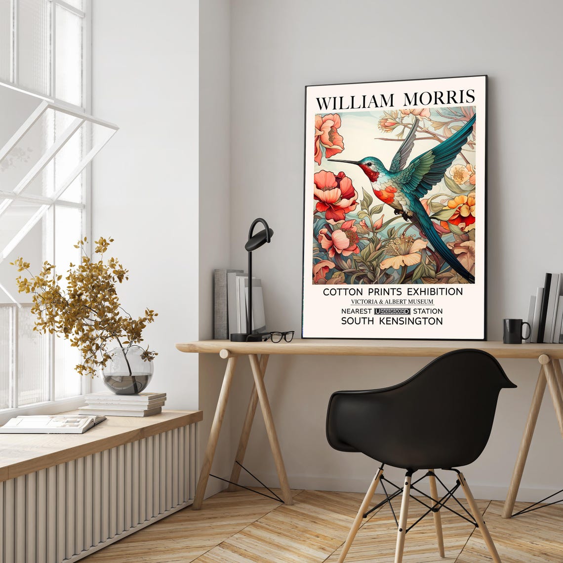William Morris Hummingbird Floral Exhibition Poster V&A Museum
