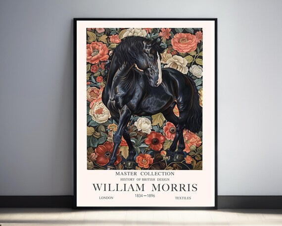 William Morris Horse Print Luxury Morris Style Wall Decor British Victorian Traditional Style Animal Print Gift For Horse Lover Cottage Core