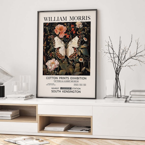 William Morris Butterfly Print Vintage Wall Art Historical Artwork Botanical Design Nature Inspired Decorative Arts Classic Home Poster