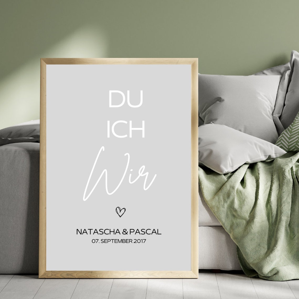 Personalizable Du Ich Wir Heart Names Date Romantic Couple Poster - Image 4