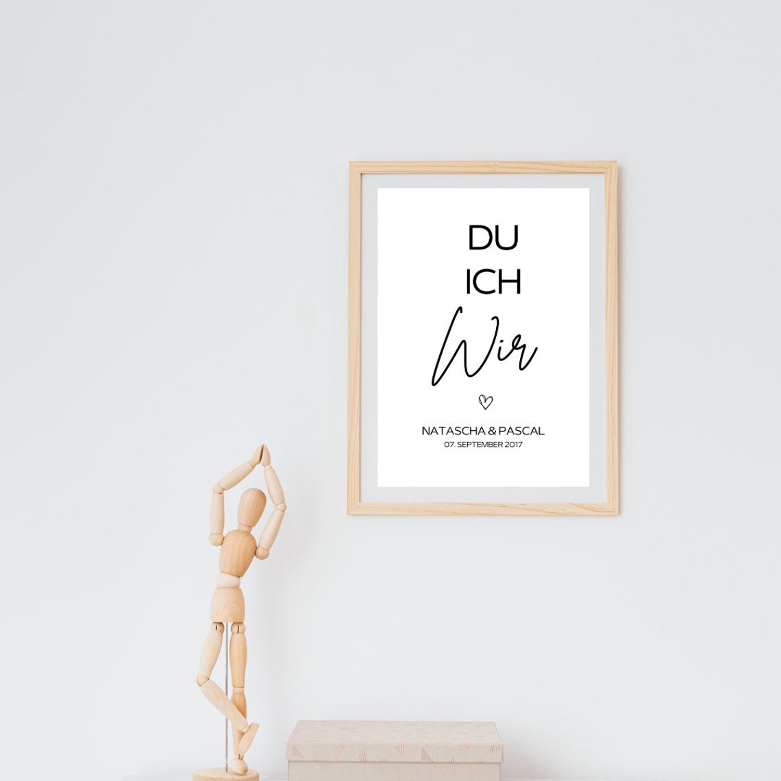 Personalizable Du Ich Wir Heart Names Date Romantic Couple Poster - Image 3