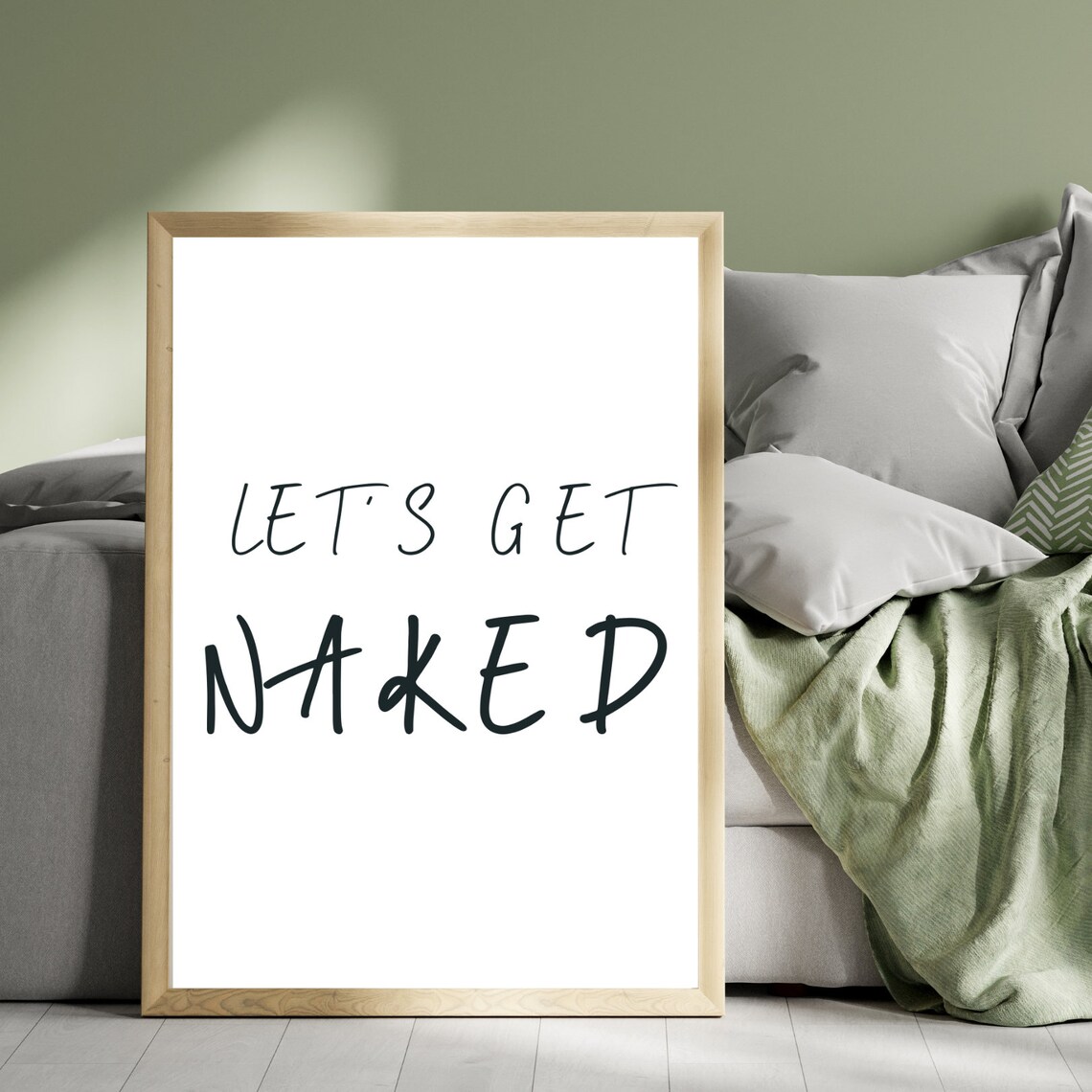Let's Get Naked Quote, Typography Poster