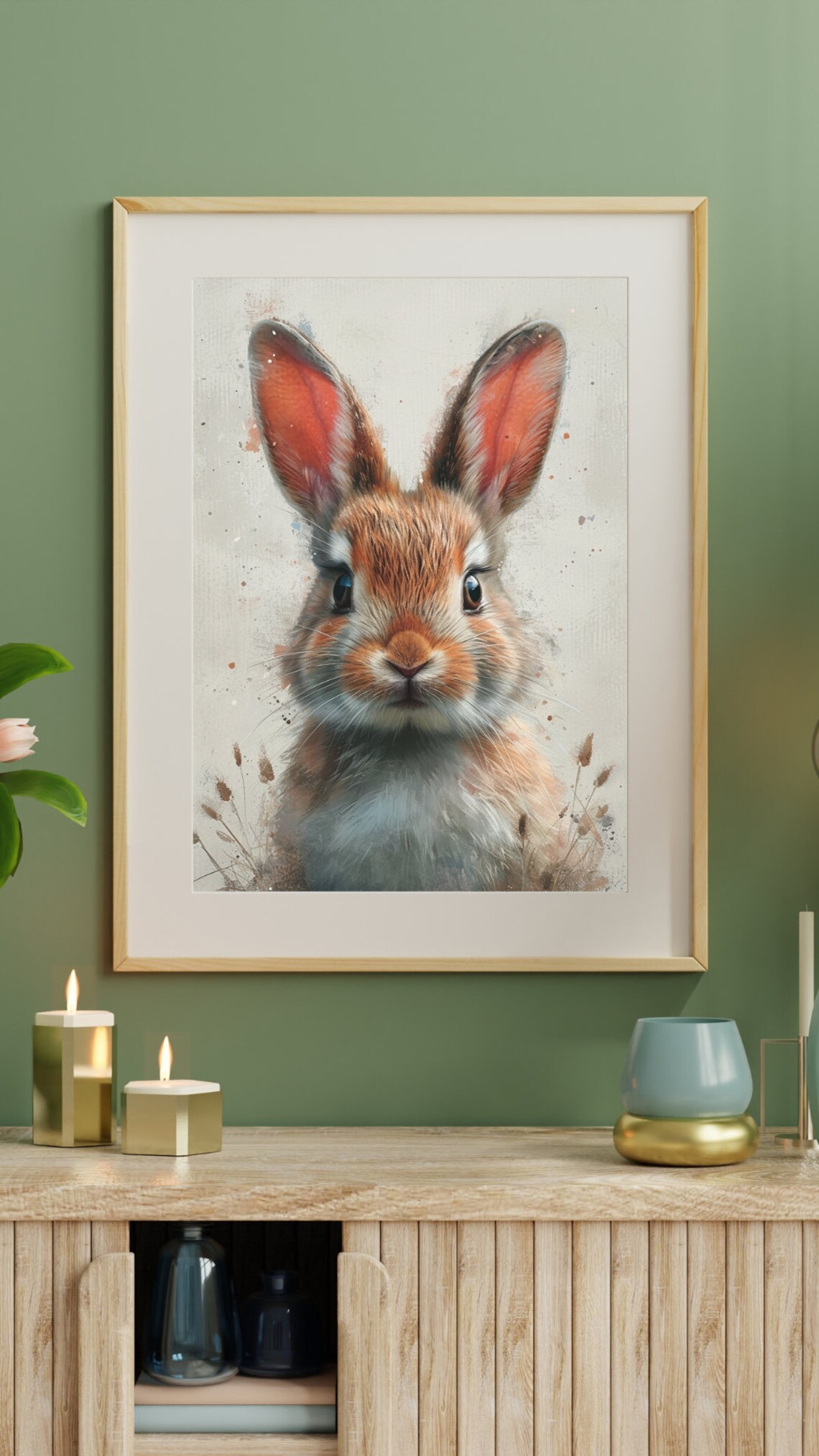 Easter Rabbit 2 Art Print, Easter Bunny Decoration