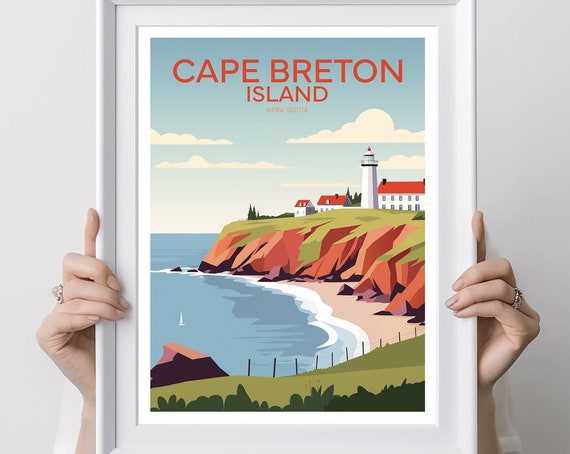 Cape Breton Island Poster Wall Art Poster Print Travel Hiking Home Decor Holiday Gift Gift For Her Gift For Him