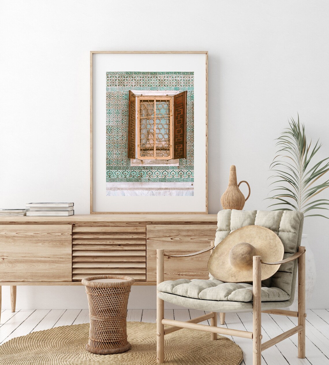 Carved Wooden Shutters Patterned Tile Wall Historic Travel Poster - Image 3