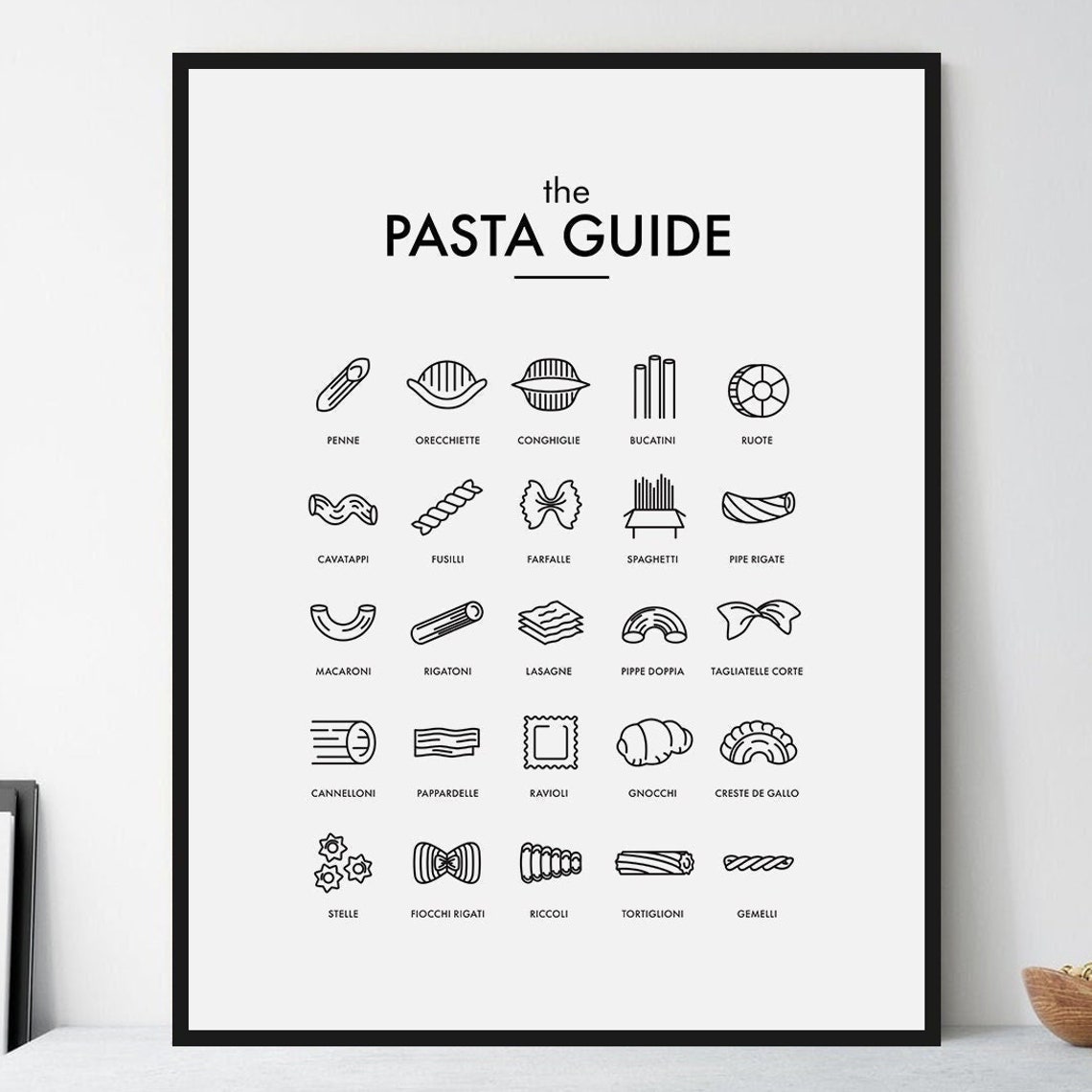 Pasta Types Guide Poster, Kitchen Wall Art - Image 2