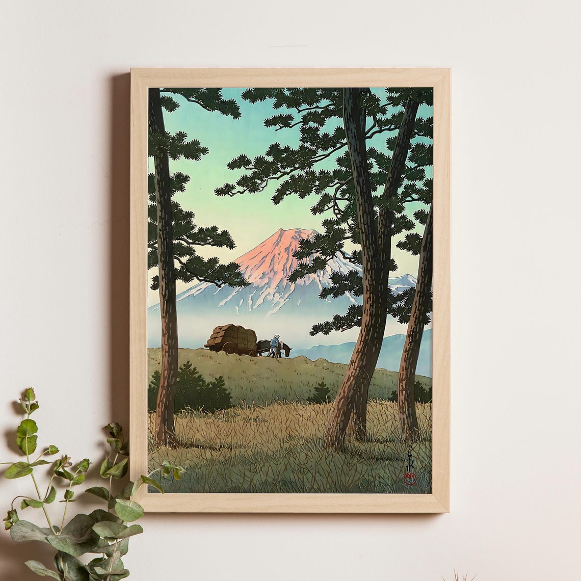 Kawase Hasui Mount Fuji Tago no Ura 1940 Pines Shin Hanga Poster