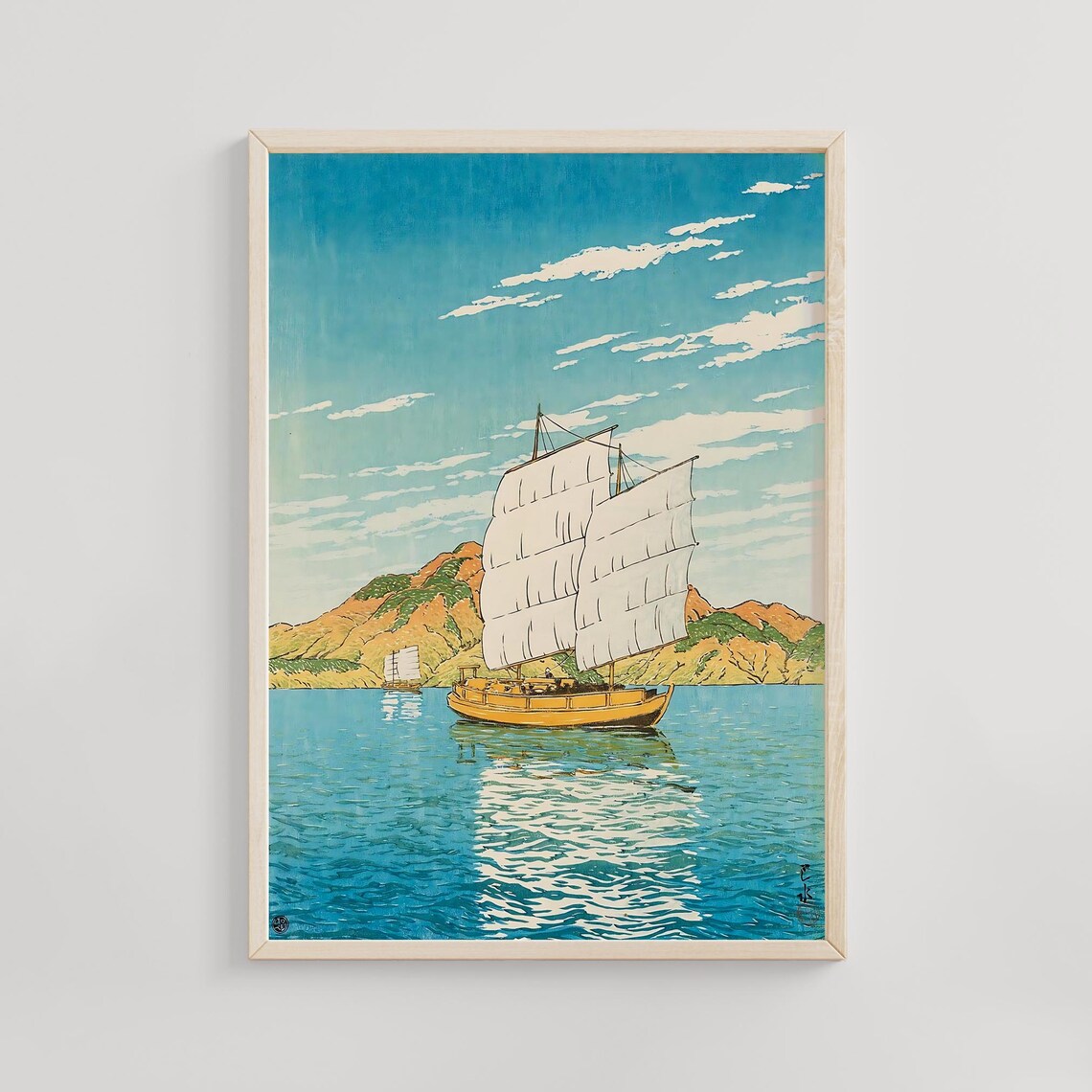 Iwafune In Bingo Province Kawase Hasui 1930 Scenic Japanese Woodblock Print Traditional Countryside Collectible Fine Art