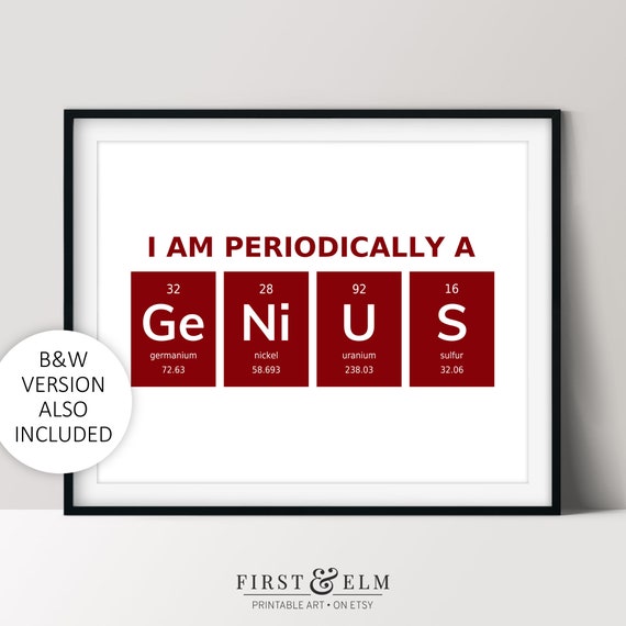 I Am Periodically A Genius Science Geek Gift Nerdy Home Dcor Instant