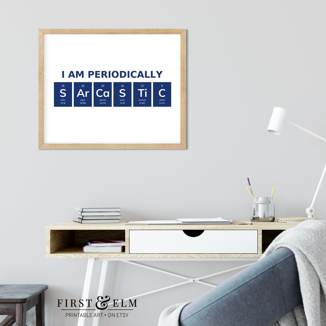 I Am Periodically Sarcastic Periodic Table Word Elements Poster - Image 2