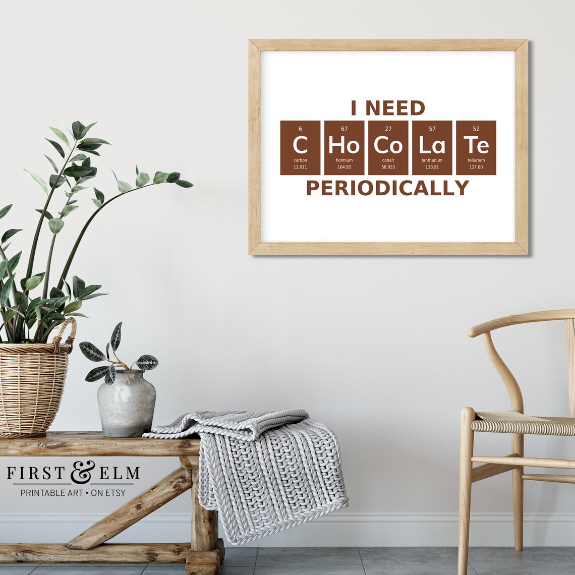 I Need Chocolate Periodically Chemistry Jokes Poster - Image 2