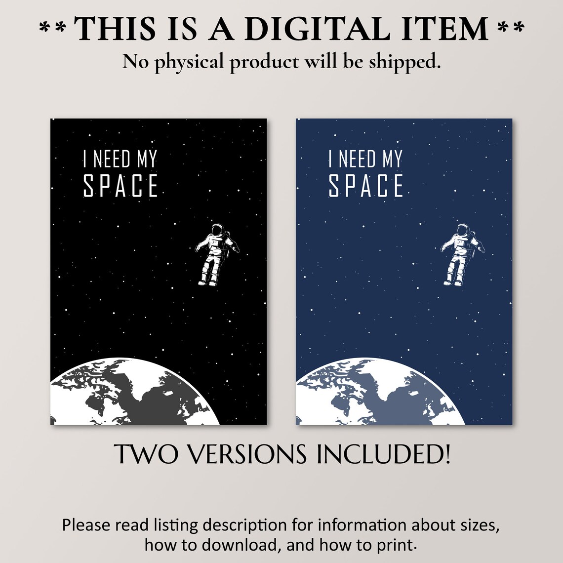 I Need My Space Funny Office Decor Art Print - Image 4