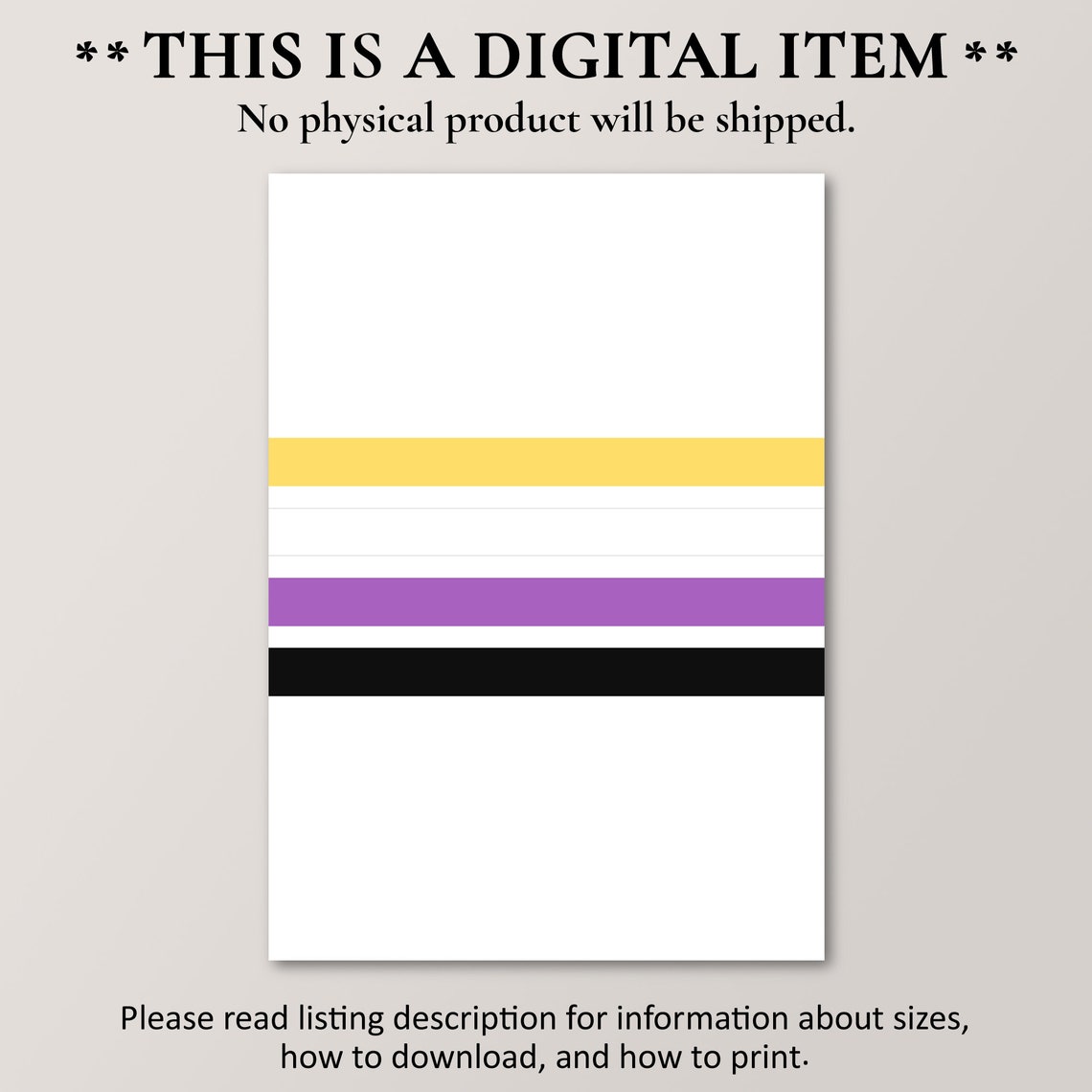 Nonbinary Pride Flag Colors Abstract Bold Minimalist Art Poster - Image 2