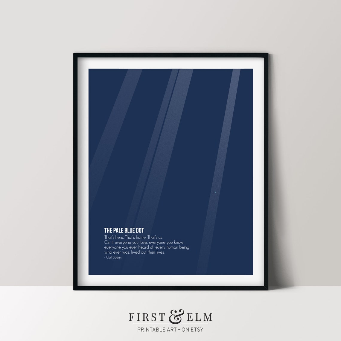 The Pale Blue Dot Carl Sagan Quote Deep Space Astronomy Art Poster