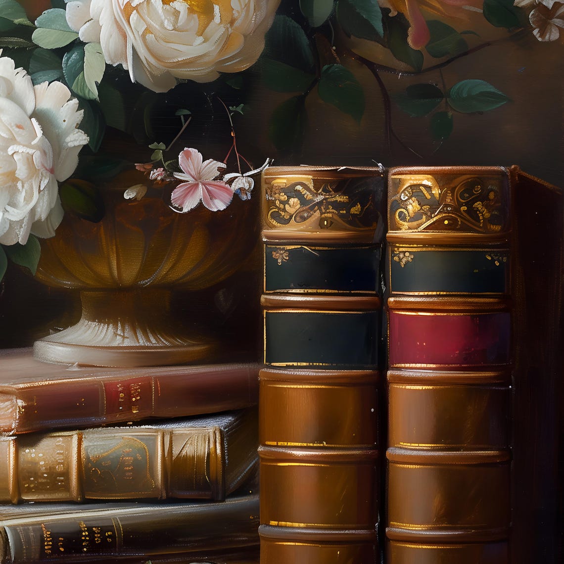 Vintage Cottagecore Wall Art Book Painting Oil Painting Print Dark Academia Wall Art Storybook Art Vintage Fairytale Wall Art - Image 2