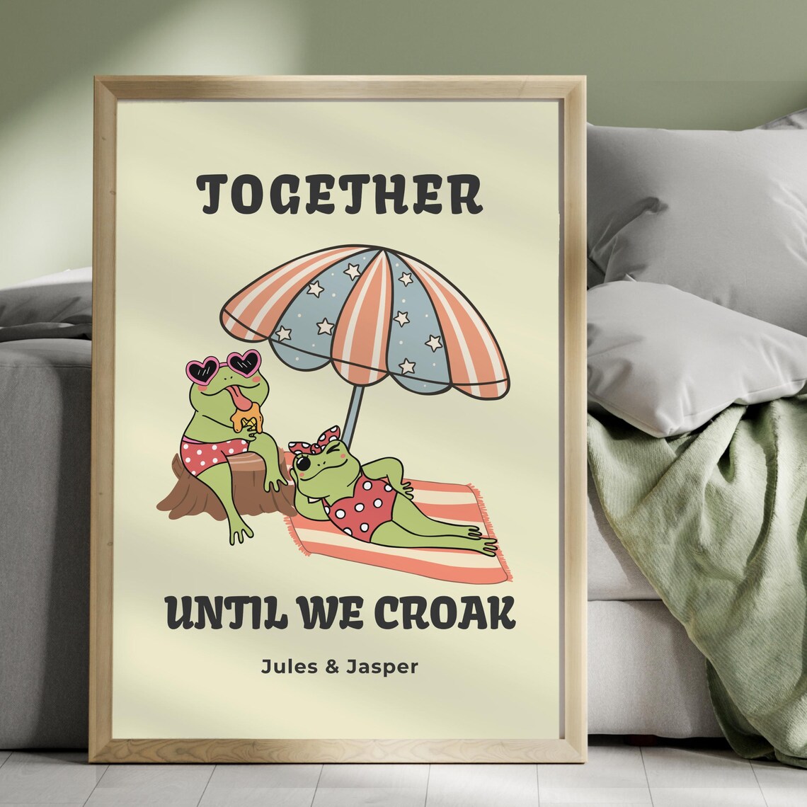 Personalised Couple Print, Retro Love Poster - Image 4