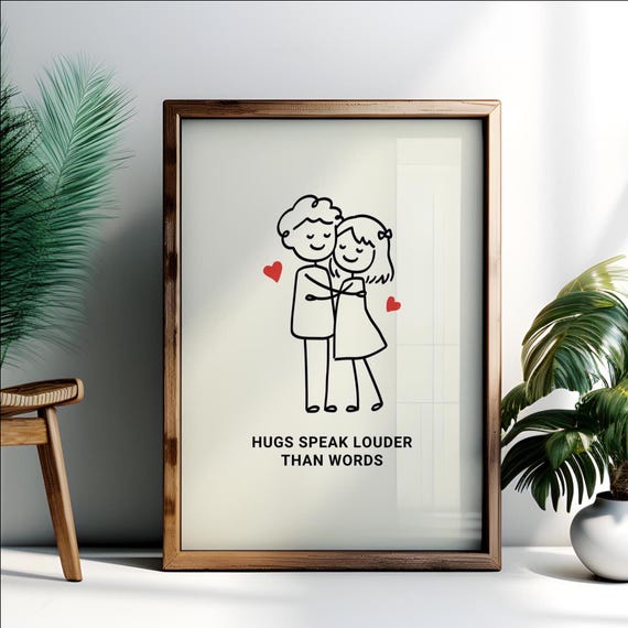 Stick Figure Couples, Funky Retro Romantic Gift
