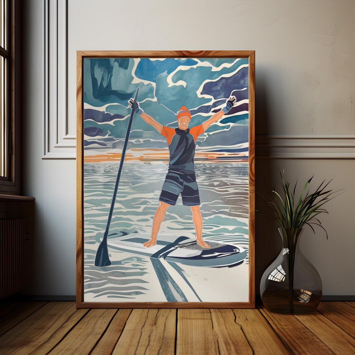 Paddleboard Art Print, Extreme Sports Gift - Image 2