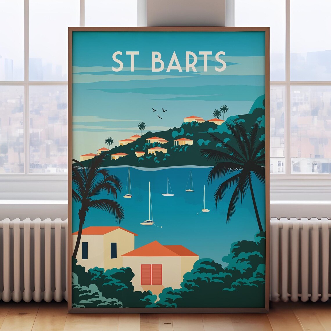 St Barts Travel Poster, Caribbean Travel Print