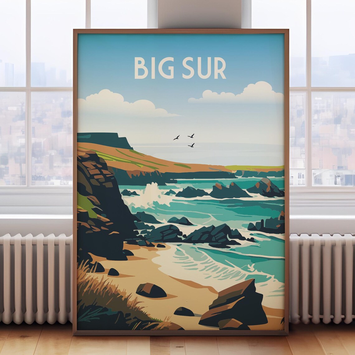 Big Sur Vintage Travel Poster, California Art Print