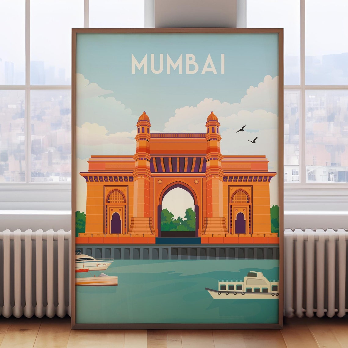 Mumbai Travel Poster Mumbai Print Mumbai Travel Print Mumbai Poster Mumbai Wall Art India Travel Poster India Print