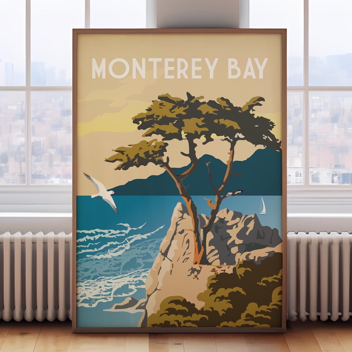 Monterey Bay Travel Poster, California Art Print