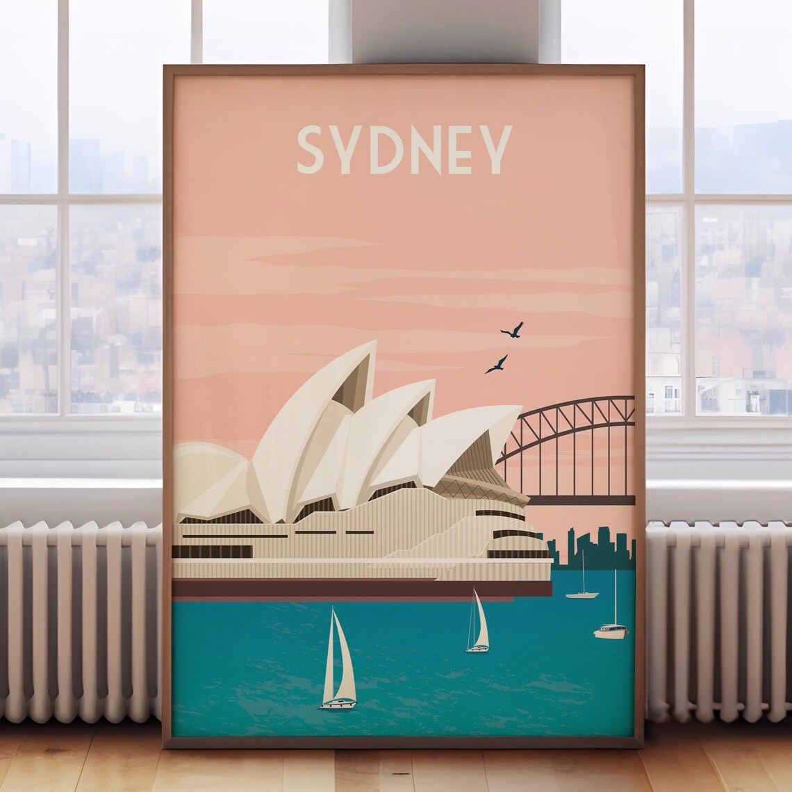 Sydney Retro Travel Poster, Australia Wall Art Print