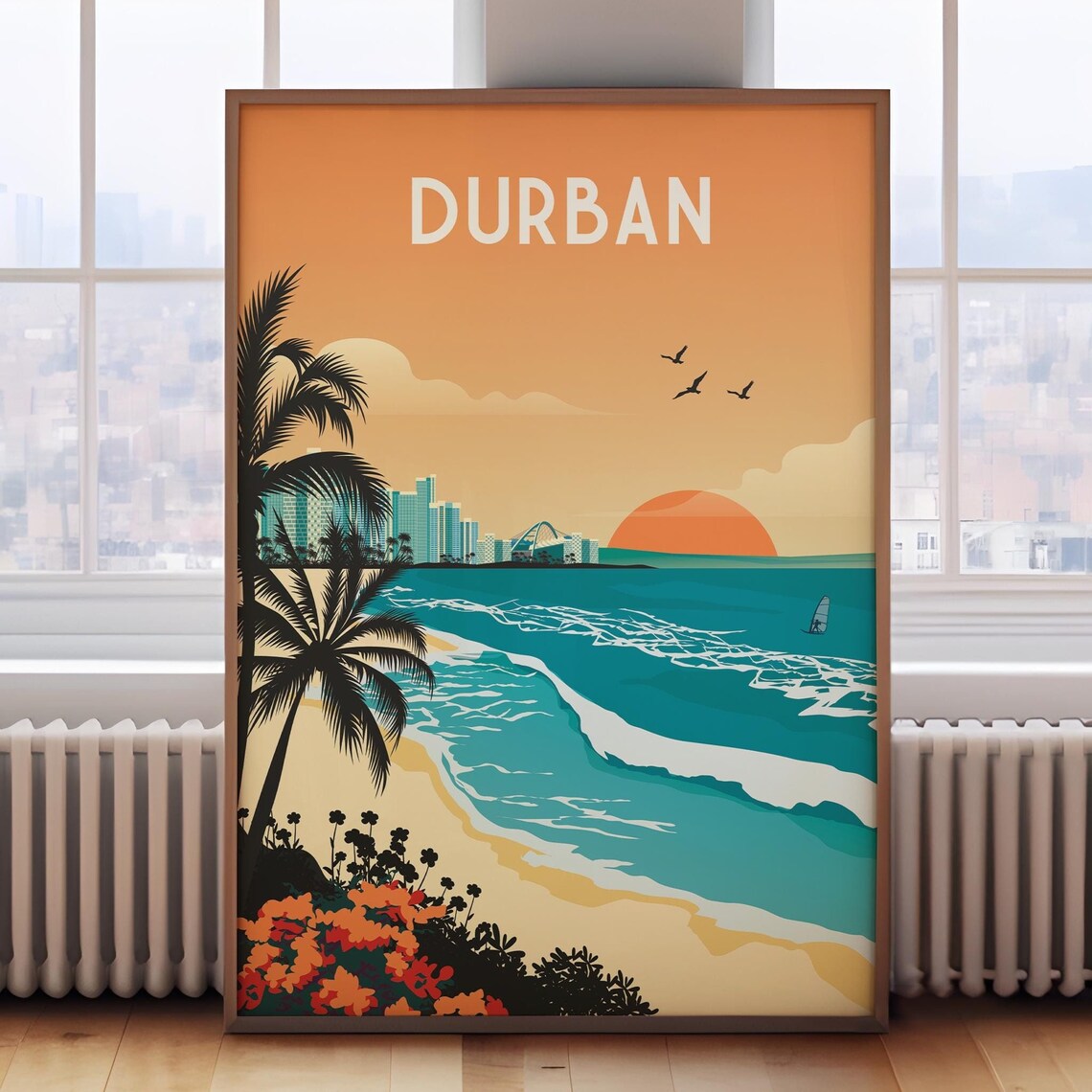 Durban Travel Poster, South Africa Travel Poster