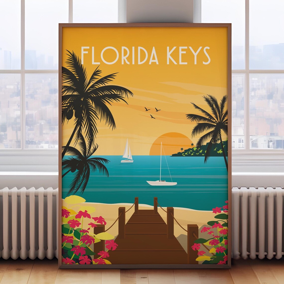 Florida Keys Travel Poster, Key West Art Print