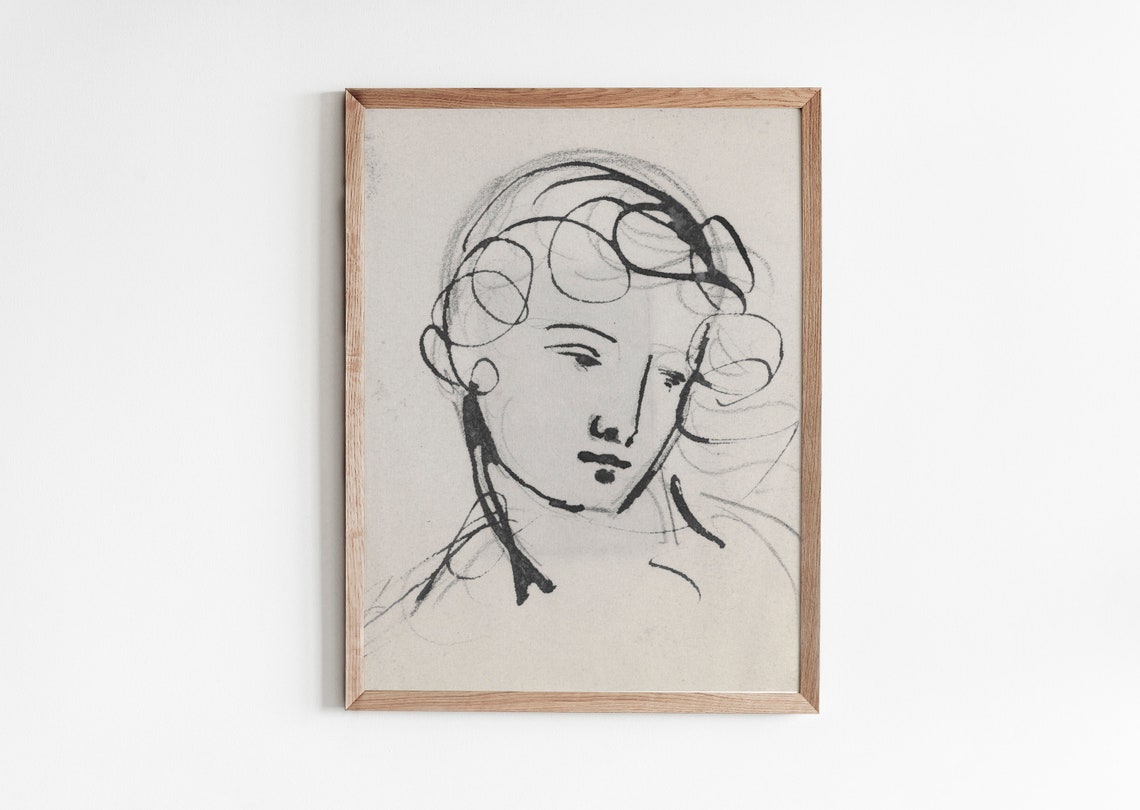 Vintage Portrait Sketch, Portrait Study - Image 3