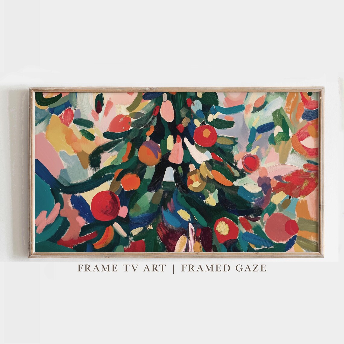 Abstract Christmas Tree, Matisse Style Art Print