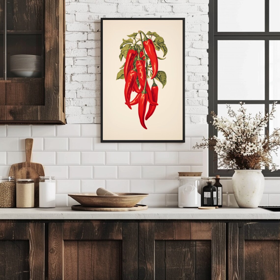 Vintage Chili Peppers Kitchen Art Print, Southwest - Image 6