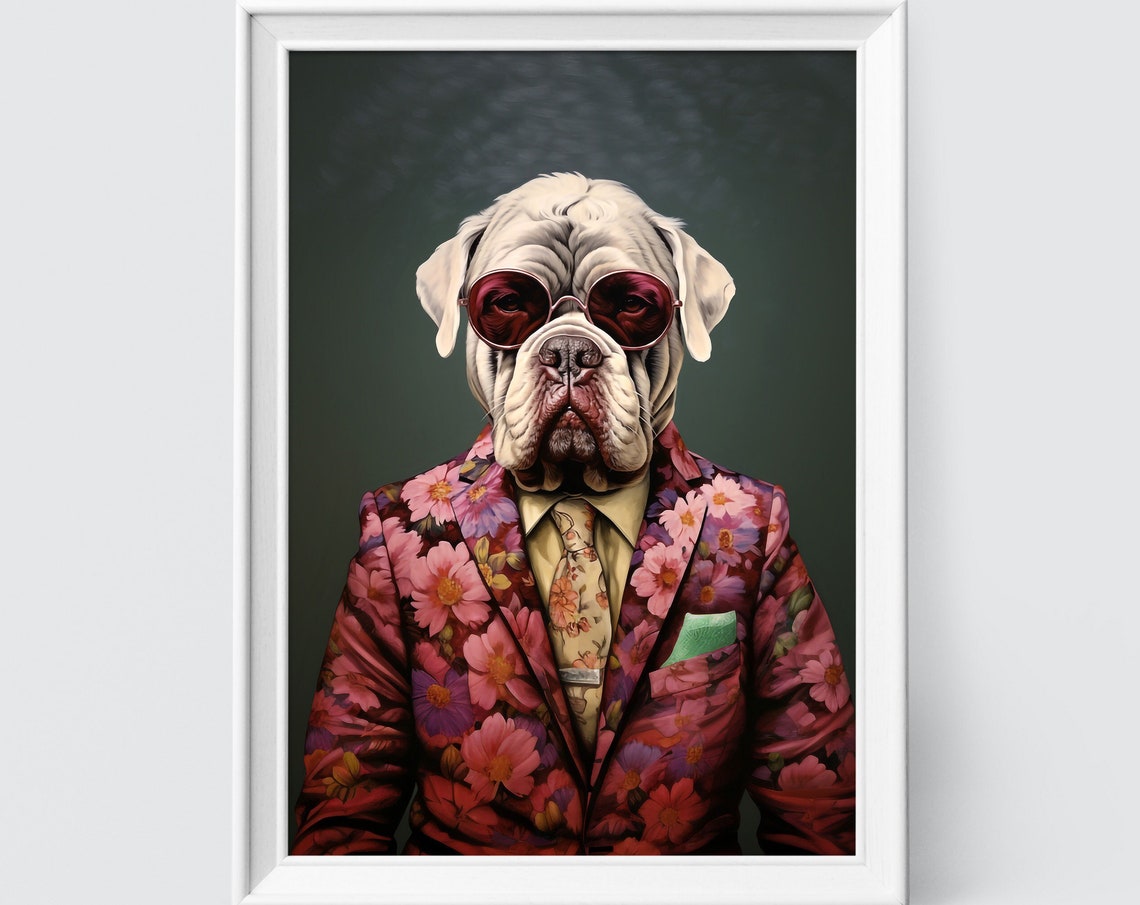 Neapolitan Mastiff Dog Art Fashion Print Dog Portrait Fashion Art Animal Art Animal Painting Art Prints
