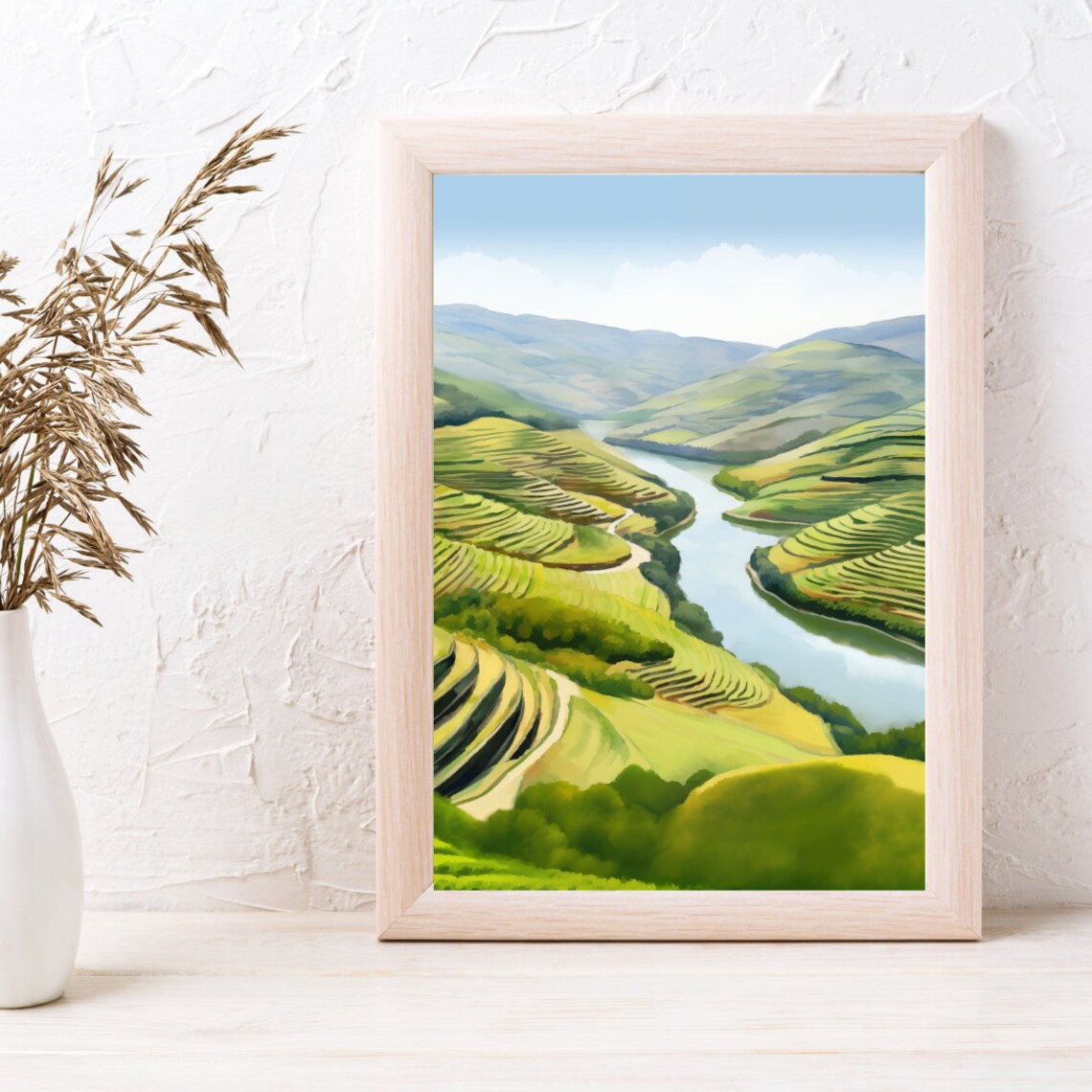 Douro Valley Watercolor Travel Poster, Portugal - Image 3