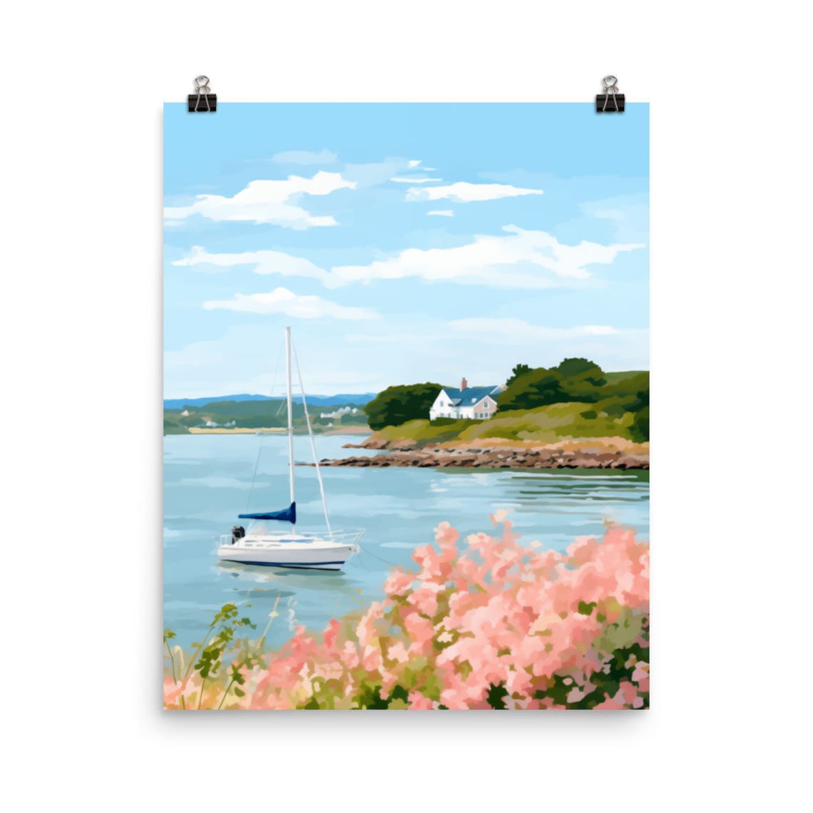 Newport Watercolor Art Print, Rhode Island Coast