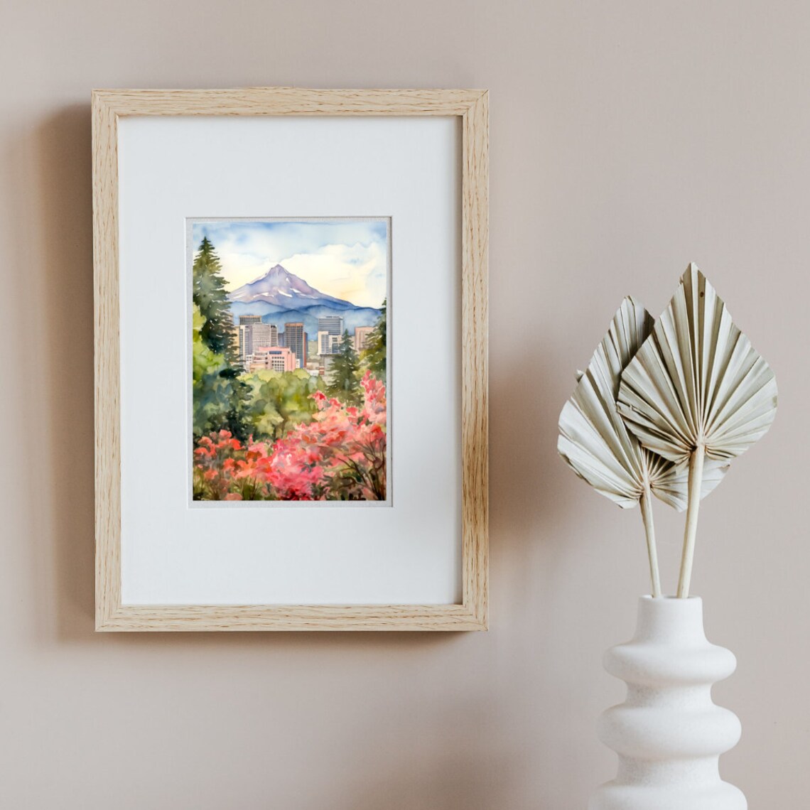 Portland Watercolor Art Print, Oregon Travel Poster - Image 2