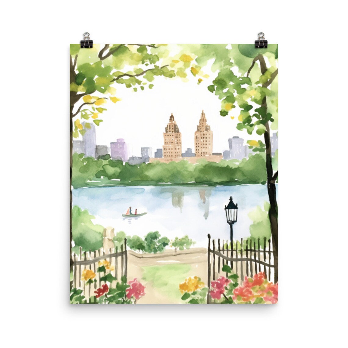 Central Park Watercolor Print, The Eldorado New York Art Print