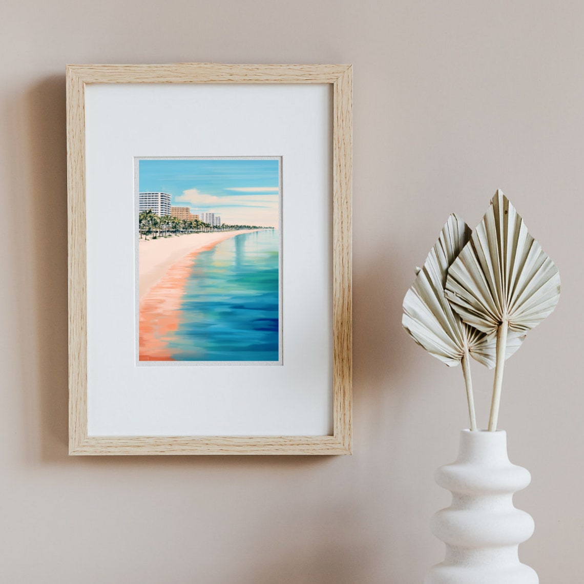 Tropical Beach With Turquoise Water and Palm Trees Florida Poster - Image 3