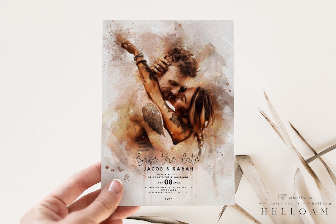 Personalized Save The Date Wedding Poster Print, Minimalist - Image 2