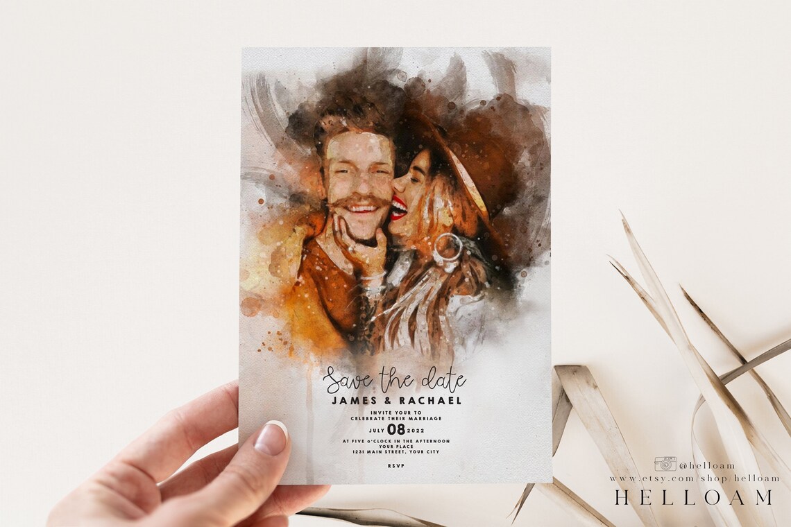 Personalized Save The Date Wedding Poster Print, Minimalist - Image 4