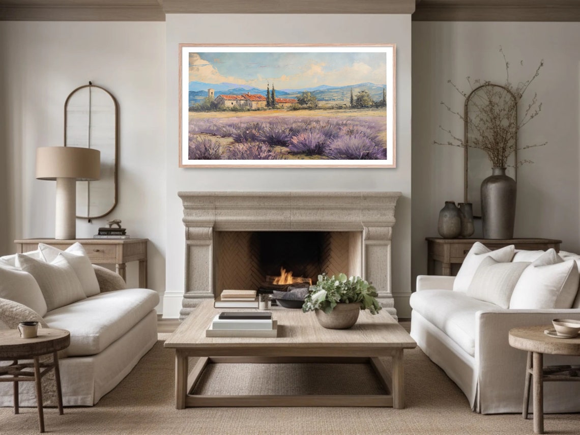Provence Lavender Field Farmhouse Countryside Landscape Poster