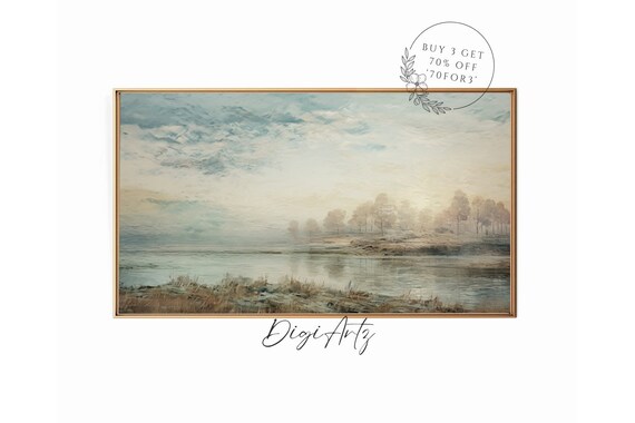 Misty Coastal Seascape Morning Fog Landscape Oil Painting Poster